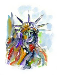 Lady Liberty 6x9 Signed Art Print by Bill Stork - Picture 1 of 1