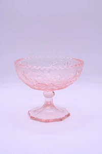 Pink Westmoreland #999 Compote or Candy Dish 4-1/4" Octagon Base Sawtooth Daisy - Picture 1 of 8
