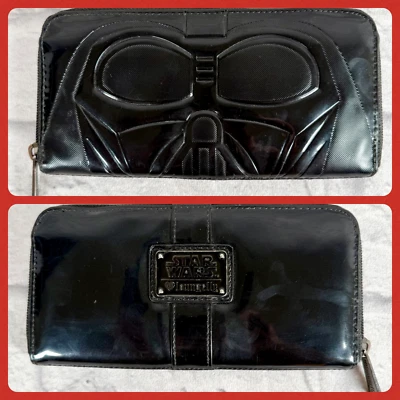 Loungefly Star Wars Darth Vader Zip Around Card Holder Black Money Wallet 8"x4" - Image 1 of 4