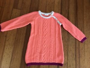 Crazy 8 girls acrylic orange & purple long sleeve knit dress size 4T