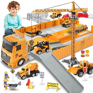 Veicoli da Cantiere Bambini Gru Camion Sabbiera Giocattolo con Musica e Luci - Foto 1 di 12