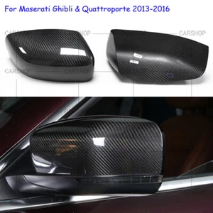 Real Carbon Fiber Side Mirror Cover Shell For Maserati Quattroporte Ghibli 13-16 - Picture 1 of 8