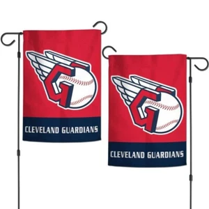 CLEVELAND GUARDIANS 2 SIDED EMBROIDERED APPLIQUE GARDEN FLAG 12.5"X18" MLB - Picture 1 of 1