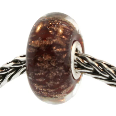 Authentic Trollbeads Glass 61392 Brown Desert :0 RETIRED - Image 1 of 3