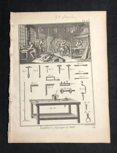 21 PLATES Diderot Lutherie Encyclopedie Musical Instruments 18th Century - Bild 1 von 12