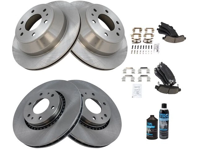 Kit de pastilhas de freio dianteiro e traseiro TRQ 44BH69D e rotor compatível com Buick Rainier 2004-2005 - Imagem 1 de 1