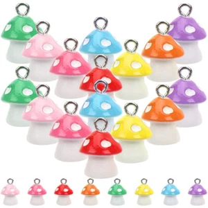 30PCS Delicate Dangle Charms Resin Mushroom Charms Bag Charm Pendents - Picture 1 of 12