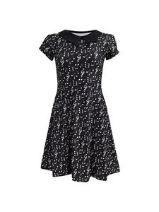 Para mujeres Símbolos Musicales Notas Collar Estampado Swing Rockabilly Vestido Alternativo - Imagen 1 de 3