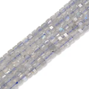Natural Labradorite Faceted Cube Beads Size 2.2mm 15.5'' Strand - Picture 1 of 2