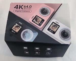 Appareil Photo Numérique 4K, 64,0 Méga Pixel Enfant Appareil Photo Numérique Point and Shoot BLANC - Photo 1/4