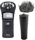 Zoom H1n Handy Recorder mit Zoom MA2 Mikrofonclip und Windschutzscheibe