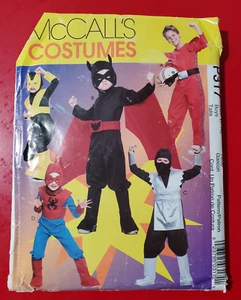 McCall's P317 Costumes Kids Superhero’s Spider Bat Ninja Pattern Uncut Size 7-14 - Picture 1 of 2