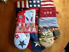 Usa Americana Themed Tablerunner 35" And 2 Oven Mitts New Without Tags