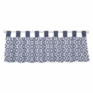 Trend Lab Hexagon Window Valance Navy White - Picture 1 of 2