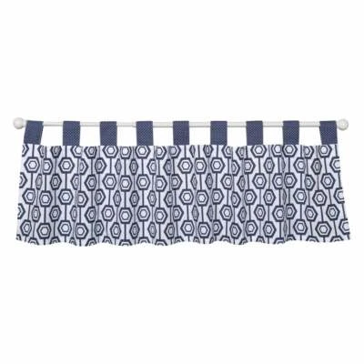 Trend Lab Hexagon Window Valance Navy White - Image 1 of 2