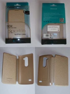 LG Leon H340n Book Case Flip cover Nillkin gold color - Picture 1 of 4