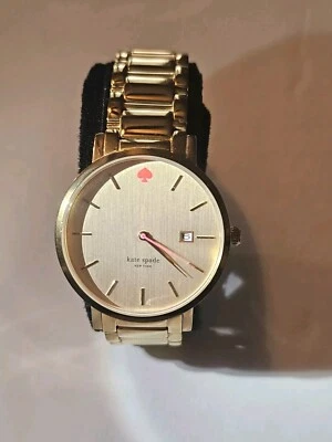 Kate Spade Women's Gramercy Grand Watch shiny rose gold plated metal date window - Image 1 of 4