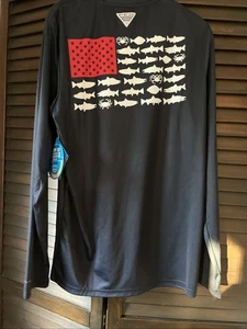 New Black Columbia PFG Terminal Tackle Fishing Long Sleeve Shirt Size S - Picture 1 of 15