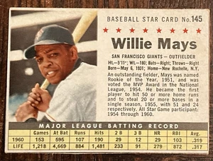 1961 POST # 160 WILLIE MAYS HOF OF THE SAN FRANCISCO GIANTS - Picture 1 of 1