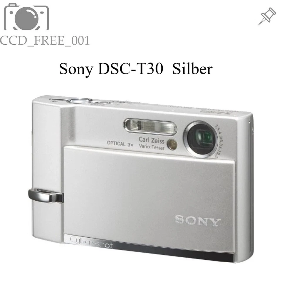 Sony DSC-T30 Digitalkamera Silber 7,2 MP 3fach optischer Zoom Bildstabilisierung - Bild 1 von 4