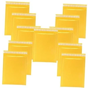 Kraft Bubble Mailers 12 Pack Self Seal Padded Envelopes Small 6x8 Inch Yellow - Afbeelding 1 van 6
