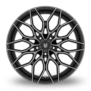 Fox FX9 Alloy Wheels 5x112 Black Pol fits Audi A4 | A5 | A6 | TT 20" set x 4 - Picture 1 of 3