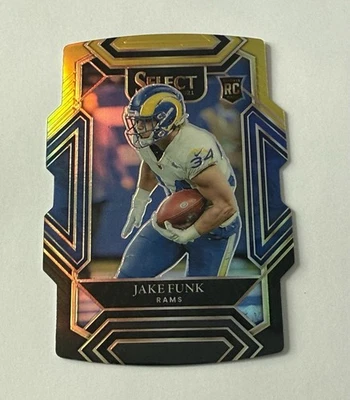 2021 Panini Select #299 Jake Funk Black and Gold Prizm Die Cut Rookie RC Rams SP - Image 1 of 2