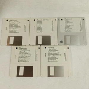 Macintosh Floppy Disks Utilities Software Style writer II Printer X5 Untested  - Afbeelding 1 van 6