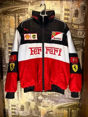 Vintage Ferrari F1 Racing Team Bomber Black Jacket Size M Rare vintage - Image 1 of 4