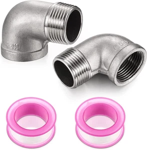 2 Stück 3/4 Edelstahl 90 Grad Winkel 3/4 Npt Gewinde Rohrverschraubung Innen  - Bild 1 von 12