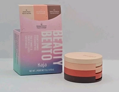Kaja Beauty Bento Bouncy Shimmer Eyeshadow Trio Shade 02 Orange Blossom 3g NIB - Image 1 of 4