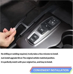 Matte Black Car Gear Shifter Button Frame Decorate Cover For Honda Pilot 16-2022 - Bild 1 von 8
