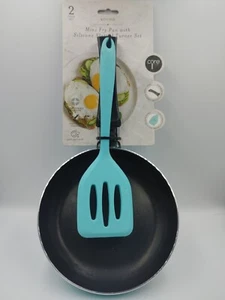 CORE 2-teiliges MINI Bratpfannenset Antihaft mit Schlitzwender Türkis Neu - Bild 1 von 4
