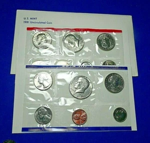 1981 P&D US MINT SET  "PRESTINE"   - ALL ORIGINAL 13 COINS - 3-SBA (PDS)  - Picture 1 of 2