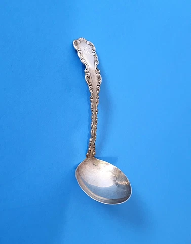 Antique Whiting Mfg. Co. Sterling Silver 51 gm Ladle Louis XV 1891 R monogram Cover