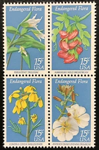 1979 Scott# 1783-1786 - 15¢ - Block of 4 - ENDANGERED FLOWERS - Mint NH  - Picture 1 of 1