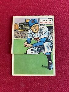 1955, Stan Hack, TOPPS "Double Header" Baseball Card (Scarce / Vintage) Cubs