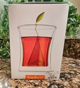 Tea Forte Cup Morehouse Handblown Glass Double Walled Cup Holds 10 oz NIB - Picture 1 of 3