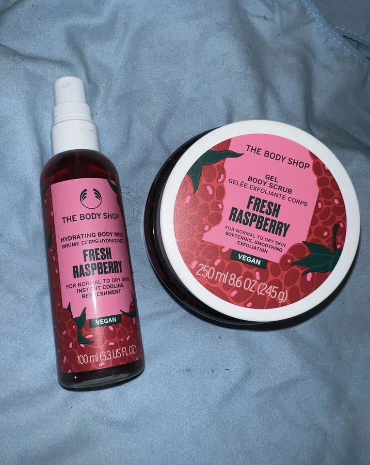NEW The Body Shop Fresh Raspberry gel body scrub And Body Mist - Discontinued - Image 1 of 1