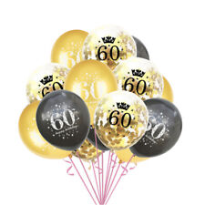 Konfetti Luftballon Set für 60. Geburtstag Feier Party Deko Ballons Gold Schwarz