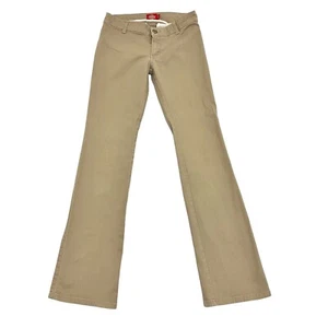 Dickies Chino Trousers Slim Bootcut Fit Beige Girls 26W 31L Stretch Cotton - Picture 1 of 15