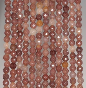 4MM PURPLE AVENTURINE GEMSTONE FACETED ROUND LOOSE BEADS 15" - Picture 1 of 4