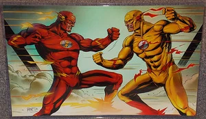 DC Flash vs Reverse Flash Glossy Print 11 x 17 In Hard Plastic Sleeve - Picture 1 of 1