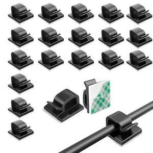 50PCS Cable Clips, Black Adhesive Cable Holder Clips, Wall Wire Clips for Cable - Afbeelding 1 van 6