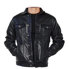 Men's Genuine Leather Black Jacket Motorcycle Fashion Jackets for Bikers