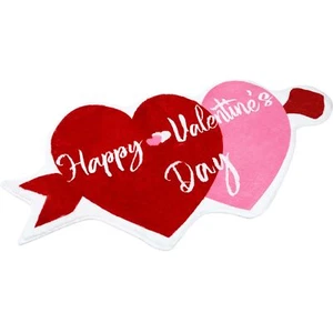 Valentine's Day Heart Rug Heart Shaped Non Slip Bathroom Rug Washable Heart K... - Picture 1 of 6