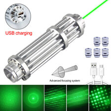 2000m USB Rechargeable Zoom 532nm Green Light Laser Pointer Pen SOS Lazer Torch