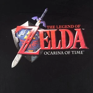 Zelda Ocarina of Time Black Graphic T-Shirt XXL Nintendo Gamer Tee Ships Fast - Picture 1 of 5