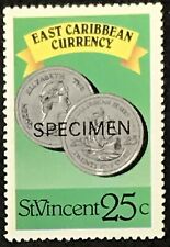 St. Vincent #1075b MNH Specimen East Caribbean Currency Coins Perf 13