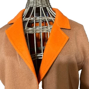 Chaqueta para mujer Lafayette 148 abrigo de lana mediana cachemir bloque de color marrón minimalista - Imagen 1 de 14